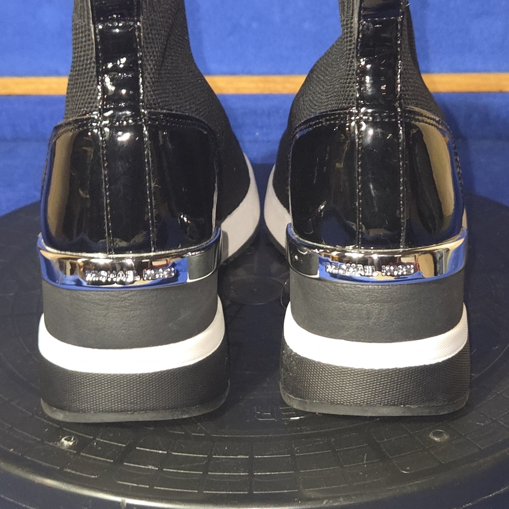 Women's Michael Kors Skyler Black Knit Wedge Sneakers, Sz. 7.5M-US - Picture 3 of 8
